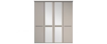 Cairns White & Mirror 4 Door Wardrobe - 2M