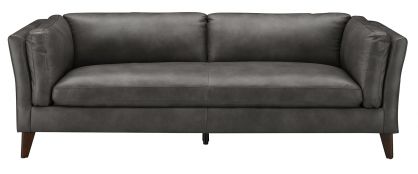 Arc Grey Leather 3 Back Sofa