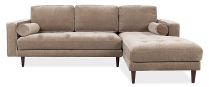 Coop Taupe Fabric Corner Sofa with Right Hand Facing Chaise