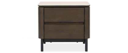 Augusto Dark Brown Wood & Ceramic Top Bedside Locker