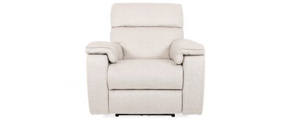 Ella Plush Beige Fabric Power 1 Seater Recliner Armchair