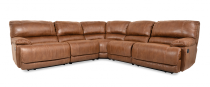 Governor Medium Fabric Recliner Corner Group In Tan