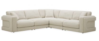 Groove Cloud Natural Fabric 5 Pce Modular Corner Sofa