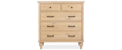Heritage Natural Oak Wooden 2 Over 3 Drawer Chest