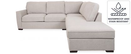 Orson Stone Grey Resilient Fabric Corner Sofabed with Right Hand Facing Chaise