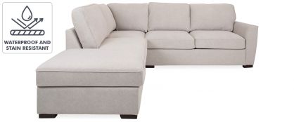 Orson Stone Grey Resilient Fabric Corner Sofabed with Left Hand Facing Chaise
