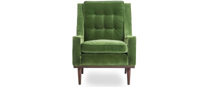 Scott Green Velvet Armchair