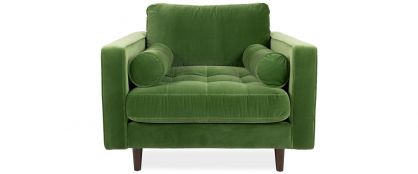 Scott Cotton Grass Velvet 1 Seater Armchair