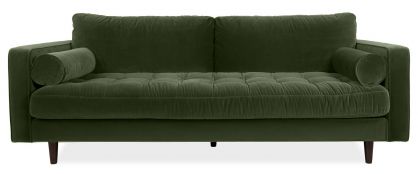 Scott Cypress Green Velvet 3 Seater Sofa 