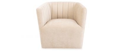 Tubby Cream Velvet Swivel Armchair
