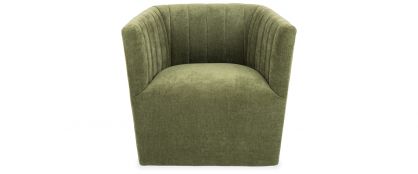 Tubby Olive Velvet Swivel Armchair