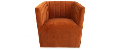 Tubby Terracotta Velvet Swivel Armchair