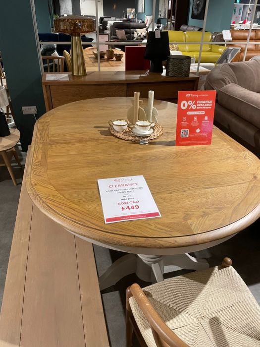 Loire Grey Oval Extending Dining Table