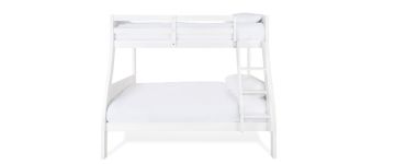 Louver White Wooden Bunk Bed