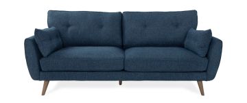 Anderson Navy Fabric 3 Seater Sofa