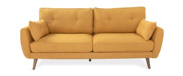 Anderson Yellow Fabric 3 Seater Sofa