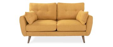 Anderson Yellow Fabric 2 Seater Sofa