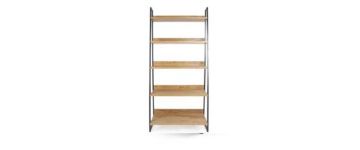 Indus Rustic Oak & Peppercorn Open Bookcase