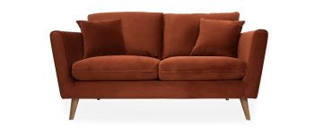 Ivy Rust Velvet 2 Seater Sofa