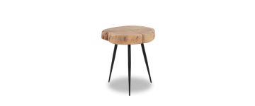 Indie Acacia Wood Small Tree Trunk Side Table