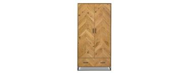 Chevron Oak Double Wardrobe