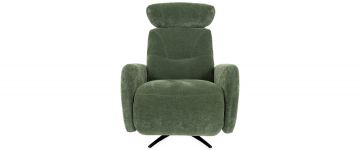 Alexio Forest Green Fabric Power Recliner Swivel Armchair