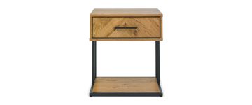 Chevron Oak 1 Drawer Nightstand