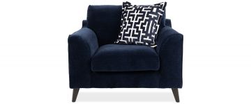 Bronte Villa Navy Fabric 1 Seater Armchair