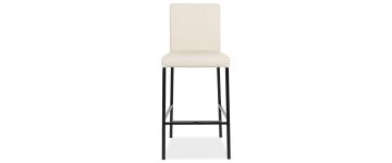 Garda Faux Leather Vintage Hemp Bar Stool with Black Frame