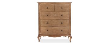 Clementine Smoked Oak 5 Drawer Tallboy