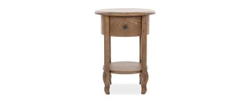 Clementine Smoked Oak Round Bedside Locker