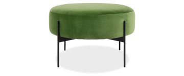 Leroy Bright Green Velvet Large Ottoman