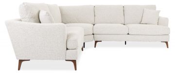 Daisy Beige Fabric Fixed back 2.5R/1.5L Corner Sofa