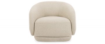 Dove White Fabric Boucle Armchair