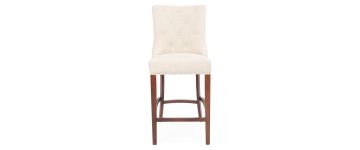 Carter Beige Fabric Bar Stool with Dark Legs