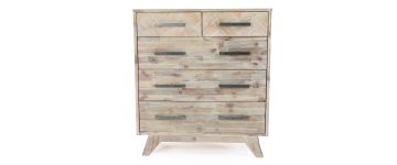 Indiana Acacia Wooden 5 Drawer Tallboy