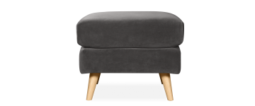 Waldorf Charcoal Velvet Footstool