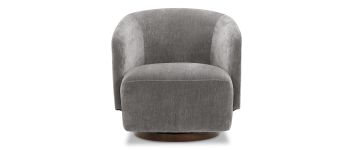 Otis Granite Grey Fabric Swivel Armchair