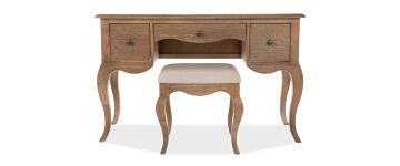 Clementine Smoked Oak Dressing Table & Stool