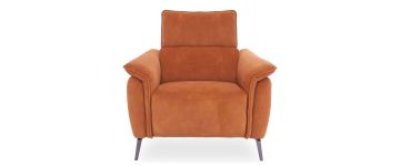 Truman Pumpkin Velvet 1 Seater Power Recliner Armchair