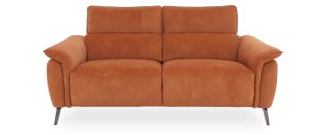 Truman Pumpkin Velvet 3 Seater Power Recliner Sofa