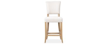 Ava Beige Linen Look Fabric Barstool