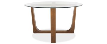 Rimini Smoke Oak and Glass Round Dining Table