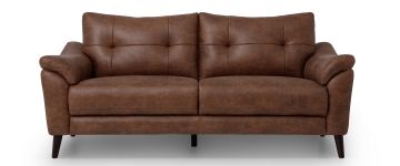 Matteo Chocolate Faux Leather 3 Seater Sofa