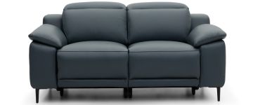 Marco Peacock Leather 2 Seater Power Recliner Sofa