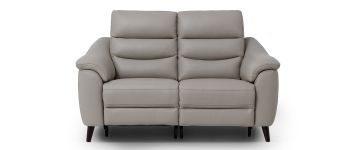 Dario Oyster Leather 2 Seater Power Recliner Sofa