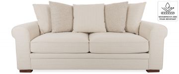 Nora Cream Fabric 3 Seater Pillow Back Sofa