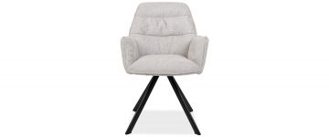 Basa Light Grey Fabric Dining Chair with Arms