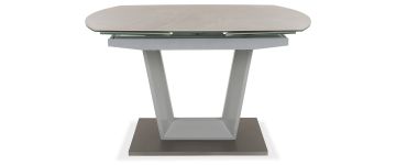 Argento Ceramic Grey Oval Swivel Extending Dining Table 