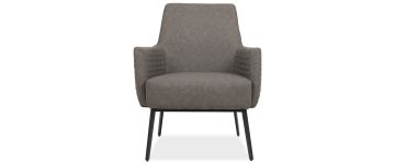 Ezra Grey Faux Leather Accent Chair